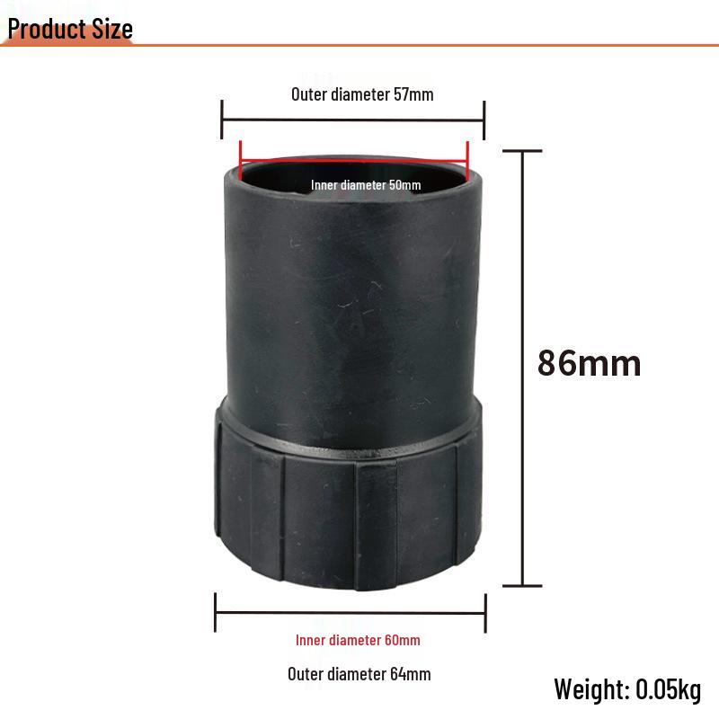50mm Silicone Vacuum Cleaner Hose Connector & Nozzle Adapter