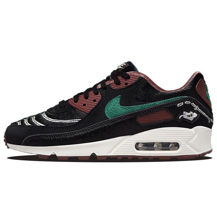 Nike Wmns Air Max 90 SE Siempre Familia Black Sail Velvet Brown Green Noise Retro Running Lifestyle Casual Sneakers DO2154-010 EU 35.5