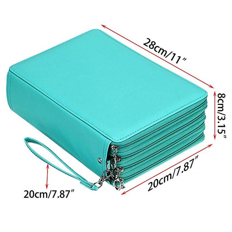 PU Material Large Capacity Pencil Case 200 Holes Student Stationery Bag Art Painting Supplies Roll Up Pen Curtain