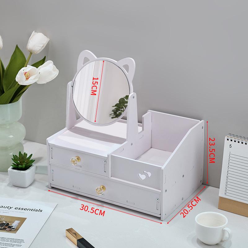 Cosmetics Storage Box, Makeup Mirror, Skincare Product Shelf, Lipstick Jewelry Organizer, Drawstring Bag, Drawer Mirror Cabinet, Home Storage Unit
