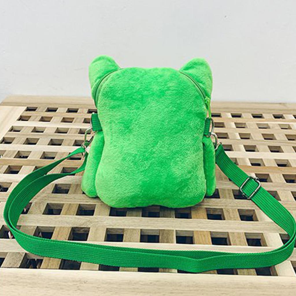 Casual Cartoon Shoulder Bag Cute Green for Frog Crossbody Bag Messenger Bag Plush Bag Handbag for Family Gatherings
