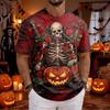 Men's Halloween Printed Short Sleeve Neck T-Shirt for Casual Daily Wear Holiday Party