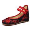 2025 Embroidered Women Canvas Ballet Flats Ankle Strap Ladies Casual Cotton Chinese Embroidery Ballerina Shoes