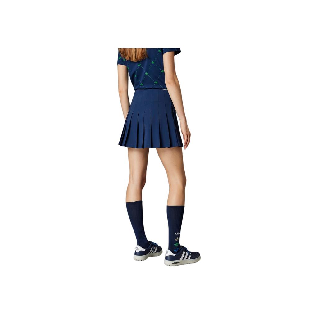 Adidas Originals SS25 Pleated Fashion Soft Comfortable Versatile Casual Skirt Women skirts Night-Indigo JC6771