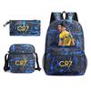 Football Player Cr7 Peripheral Printing Primary and Secondary School Students Schoolbag Three-piece Children's Backpack