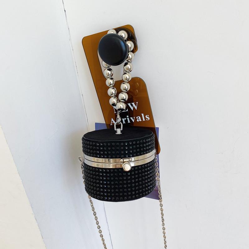 

Модная яркая бриллиантовая мини-маленькая сумка женская сумка 2025 новая летняя сумка-конверт на цепочке на плечо, сумка-мессенджер, сумка-коробка чёрный