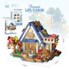 Forest Log Cabin & Windmill Treehouse Building Set - Compatible with LEGO, Educational Blocks for Kids