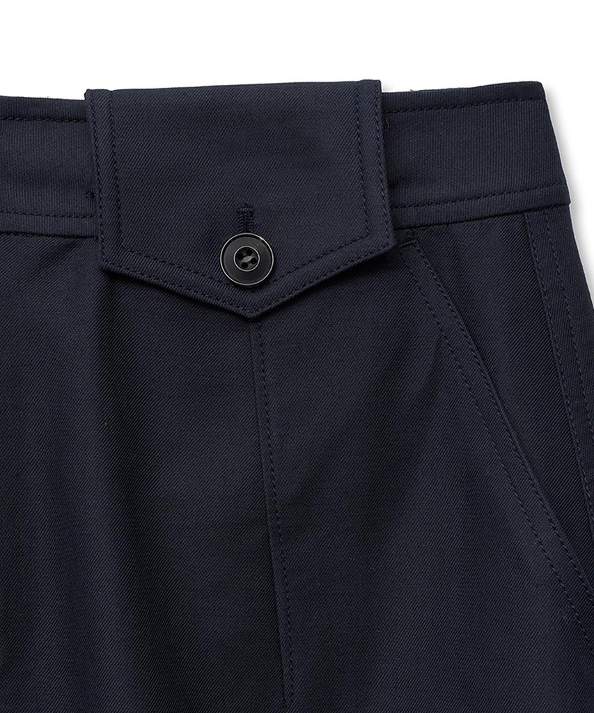 NOIRER FOR WOMAN Heavy Chino Midi Skirt (Navy)