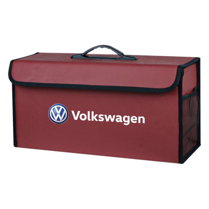 2026 Horké Pro Volkswagen VW Taška do kufru auta Organizér Kožená úklidová krabička Pro VW GTI Polo Golf Passat Tiguan Arteon Touareg
