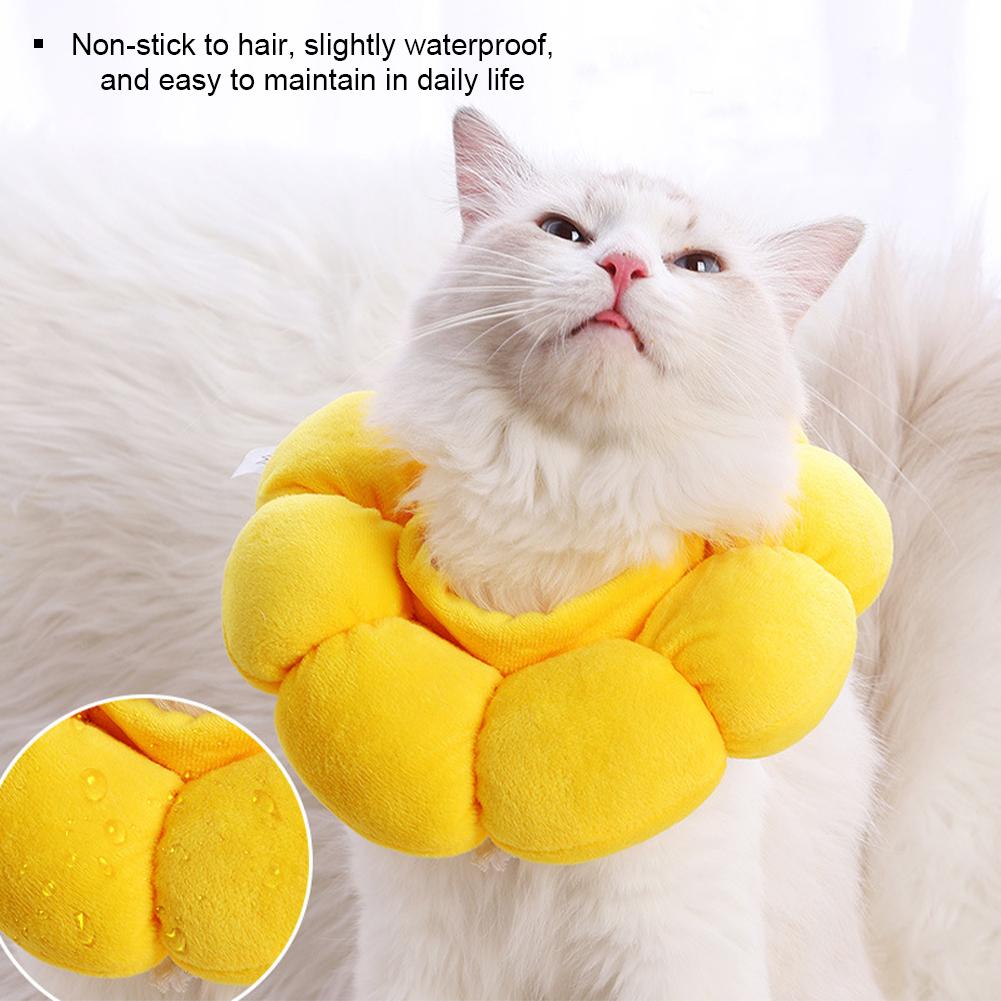 Pet Cat E-Collar Recovery Cone Protection Elizabeth Collar Adjustable Cotton Blends Collar Printed Elizabeth Circle for Cat