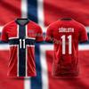 2026 Summer New Norwegian Flag Football Jersey Haaland 9 Printing Sports Unisex T-Shirt Kid's Clothing Tee Woman Beach T-Shirt