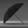 Olycat Retro Wooden Handle Double-Layer Oversized Reinforced Anti-Storm Rain Dual-Use Men Business Classy Long Handle Umbrella