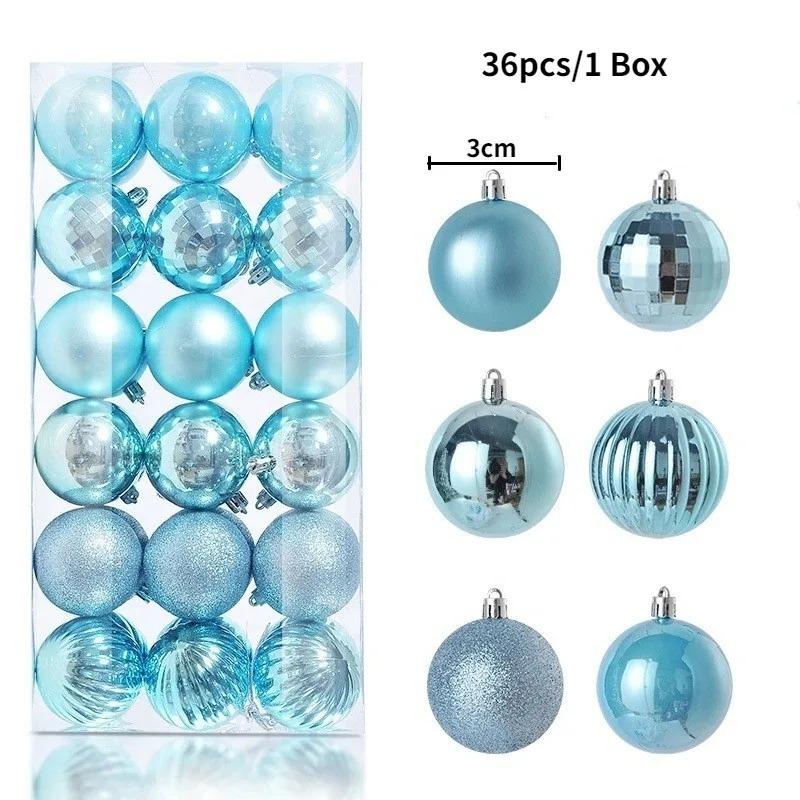 24Pcs 3cm Christmas Balls Christmas Tree Decoration Xmas Hanging Tree Pendants Home Party Christmas Tree Decor New Year Gifts