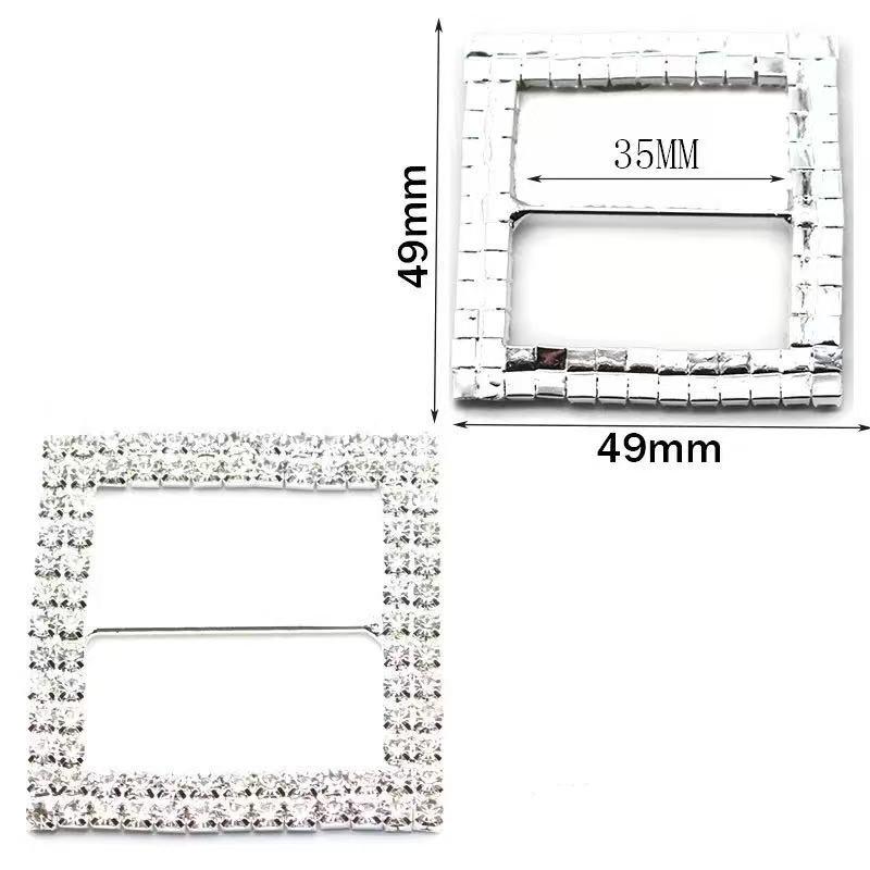 1pcs Large Square Rhinestone Buckle Silver for Scarf Shirt Garment Accessory