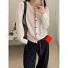 Womens 100% Wool Ruffle Knit Cardigan Petite Early Fall Soft Sweater Puyuan Top