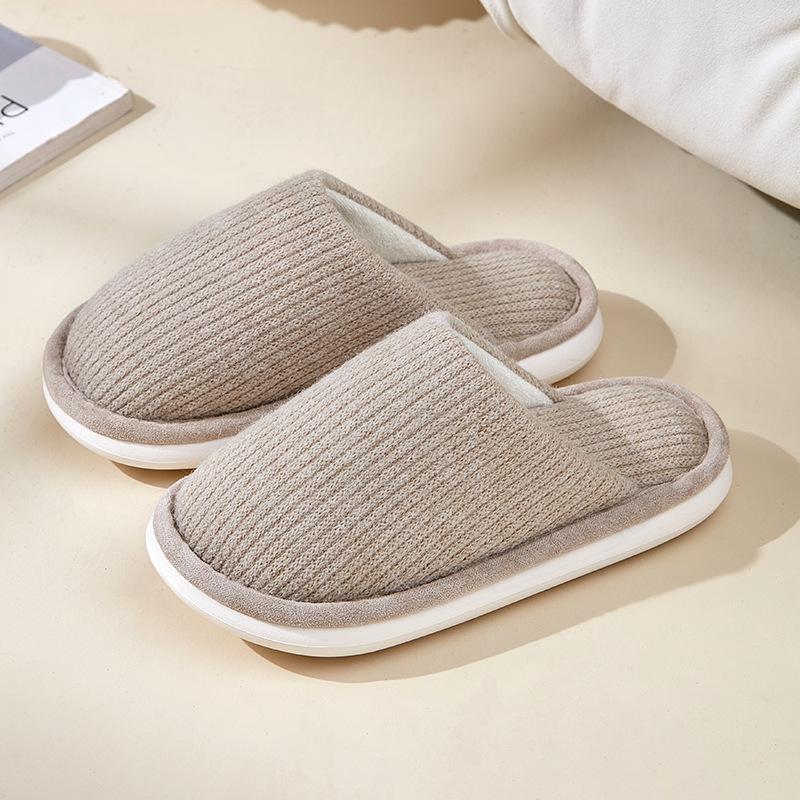 Winter cotton slippers women's indoor home household thick bottom non-slip bag head cotton drag men's comfort