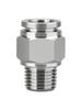 304 Stainless Steel Quick Connect Plug for 1/4" & 1/2" Tube Pneumatic Components, PT/NPT Male Thread