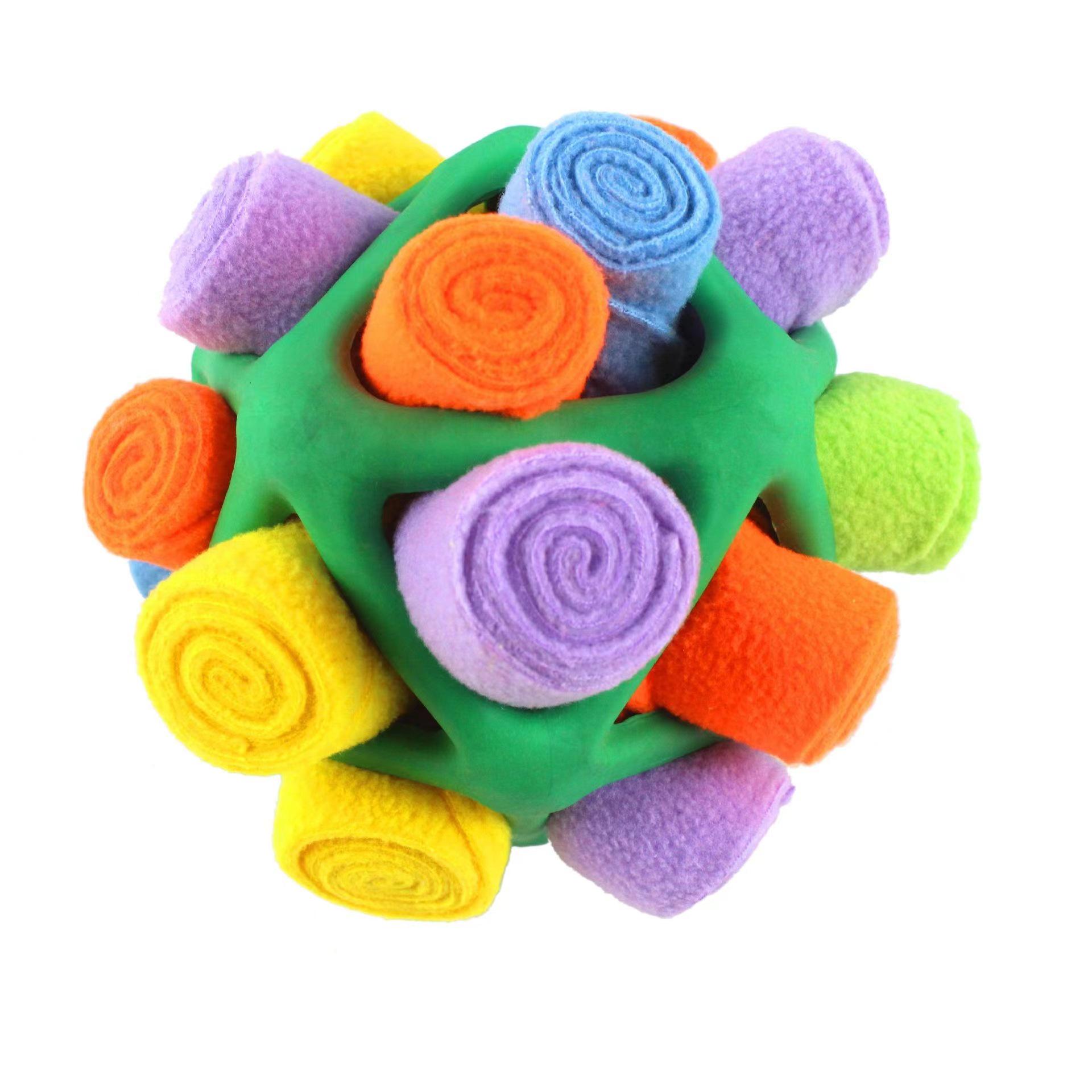 

Triangle Snuffle Ball: Upgraded Rubber Pet Toy for Dogs Rainbow