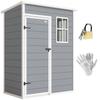 Tool Shed Plastic, 1.14 M², 151 X 92 X 193 Cm, Storage Shed with Pent Roof, Floor, Window, Grey
