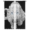 Leopard With Blue Eyes Chiffon Sheer Curtains for Living Room Bedroom Home Decoration Window Voile Tulle Curtain Drapes