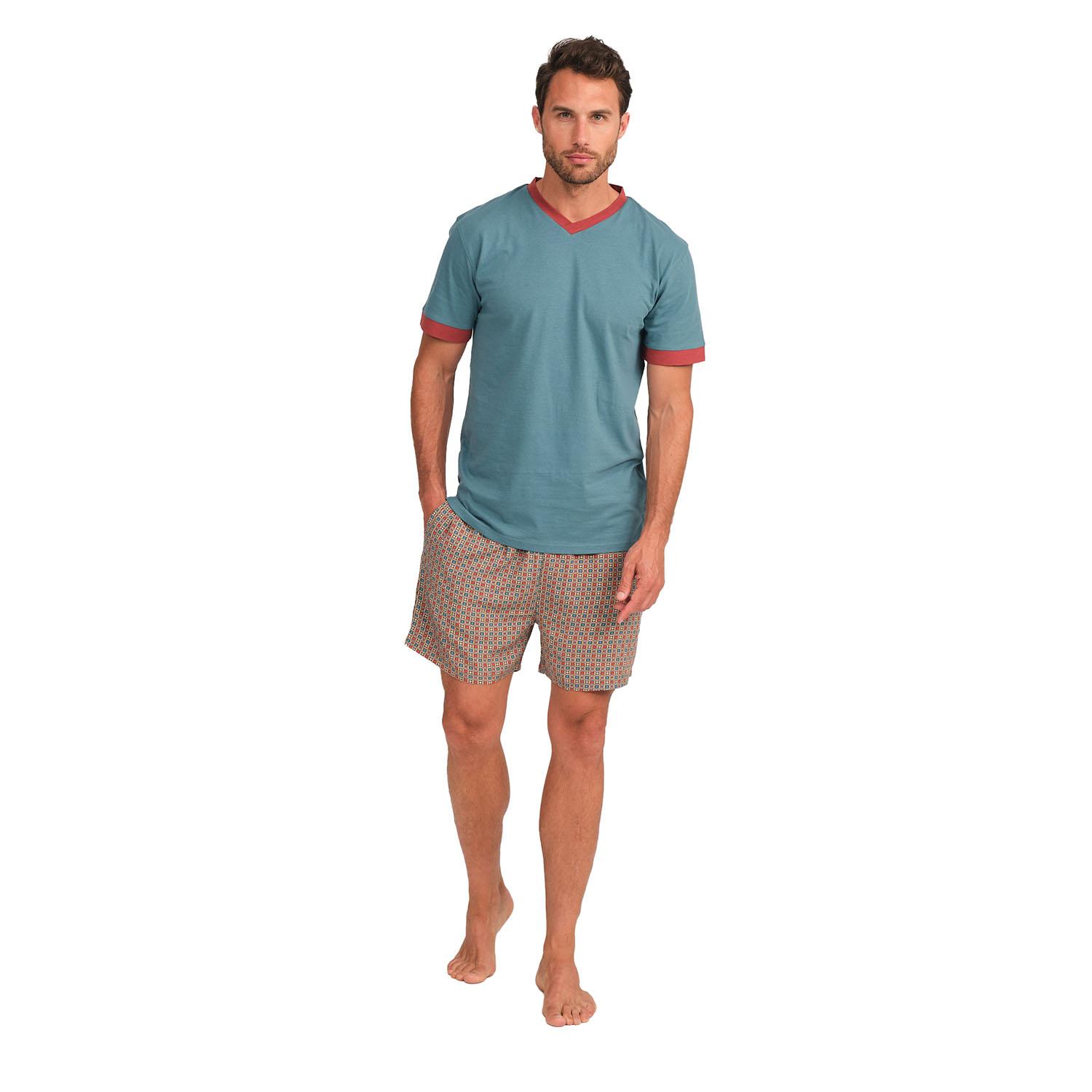 

JJBFH5001 Мужская пижама с короткими рукавами L синий