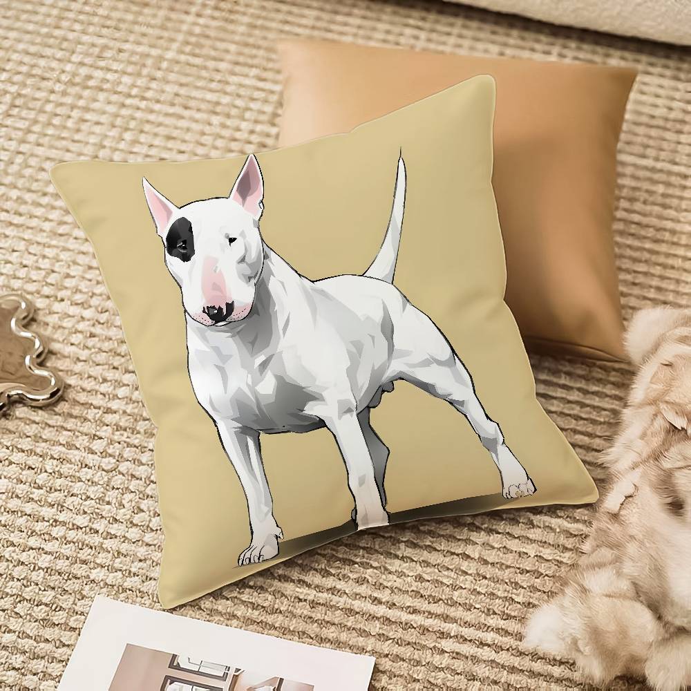 Cartoon Bull Terrier Series Pillow Case Antidustmite Invisible Zipper Sofa Bed