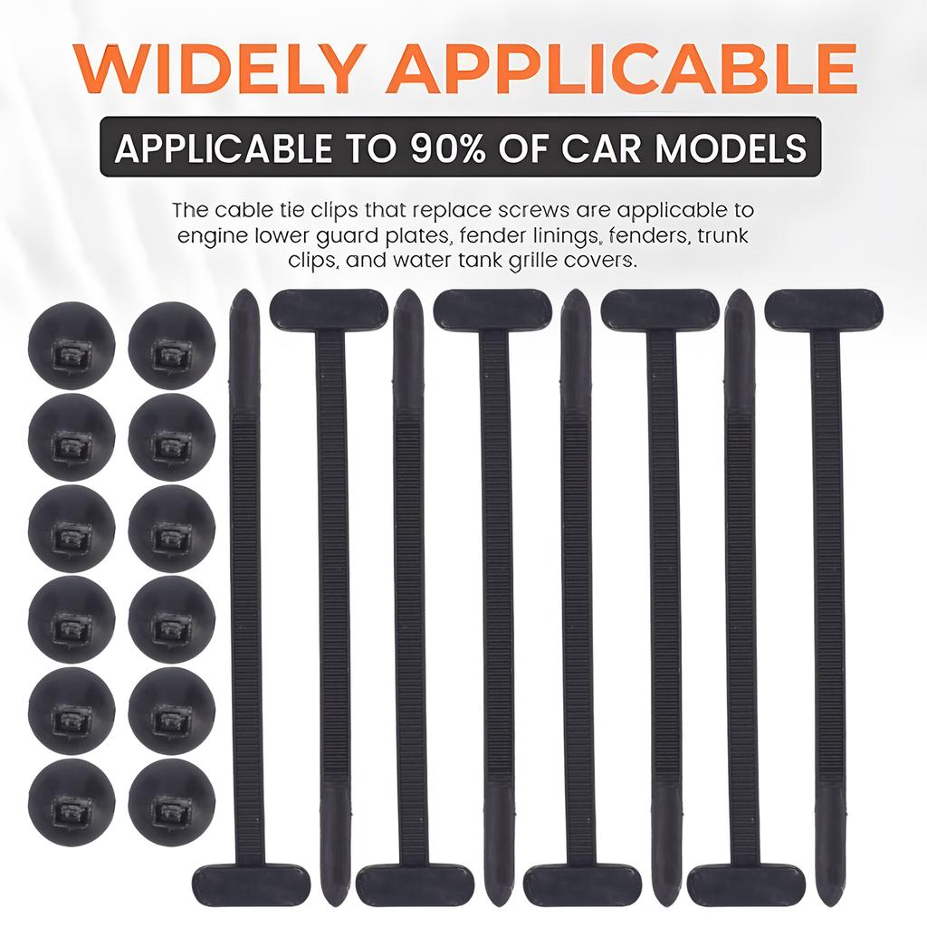 Universell Nylon Kabelbåndspenne Autofeste Skrue Erstatningsklips Bil Skjerm Bakluke Motorbeskyttelsespanel Ledningshåndtering Sikker