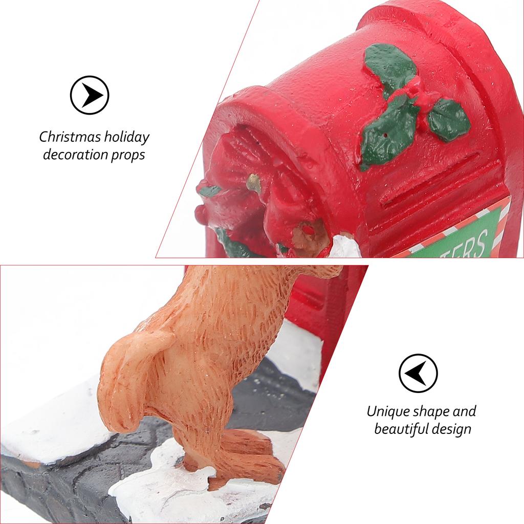 Ornament Handicraft Ornaments Tabletop Christmas Dessert Mailbox Figurine Red Crafts