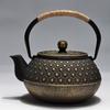 Cast Iron Boiling Teapot for Tea Brewing, Traditional Heating Water Kettle, Charcoal Stove Compatible, Rustic Black