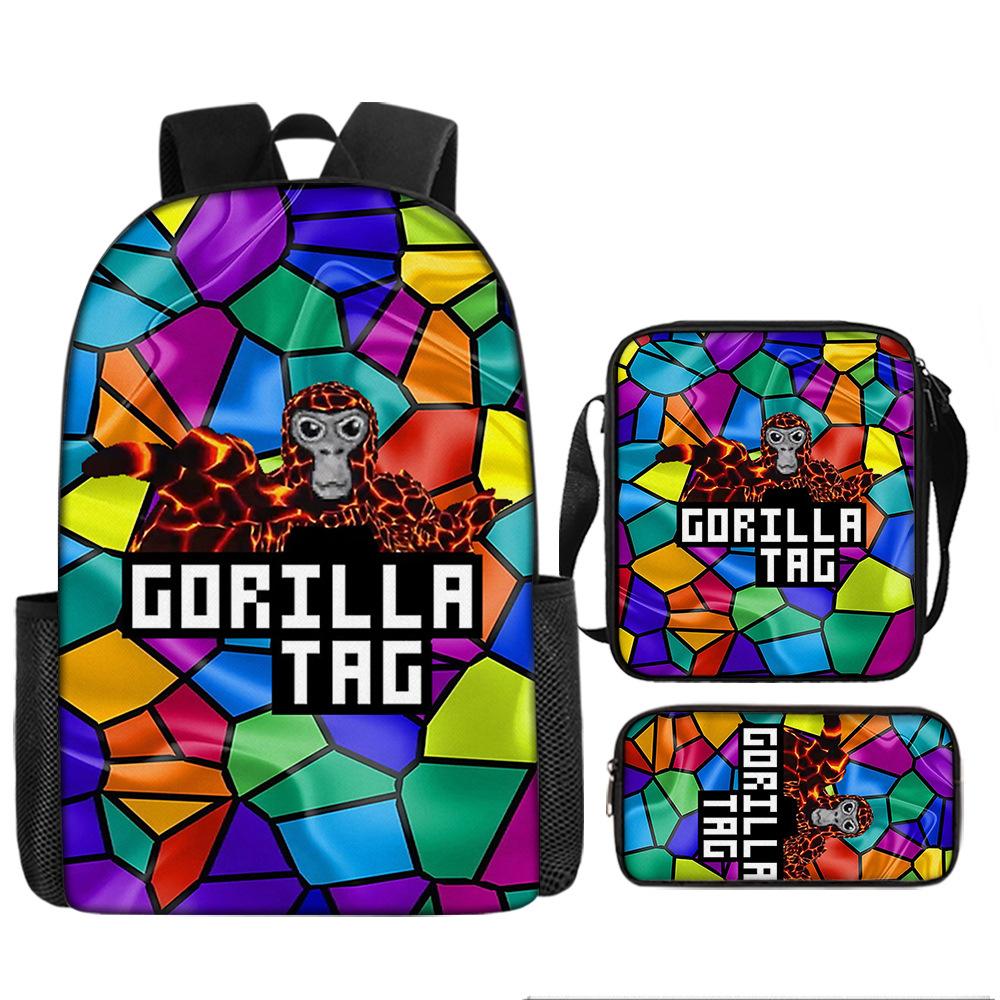 3Pcs Set Backpack, Gorilla Tag  Pencil Bag, Shoulder Bag, Backpack, Large Capacity Travel Bag, The Best Gift for Boys and Girls