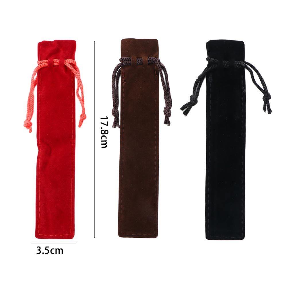 Black 5 Colors With Rope Drawstring Pen Pouch Pen Sleeve Holder Pen Bag Case Single Pencil Bag Pencil Bag Velvet Pen Pouch