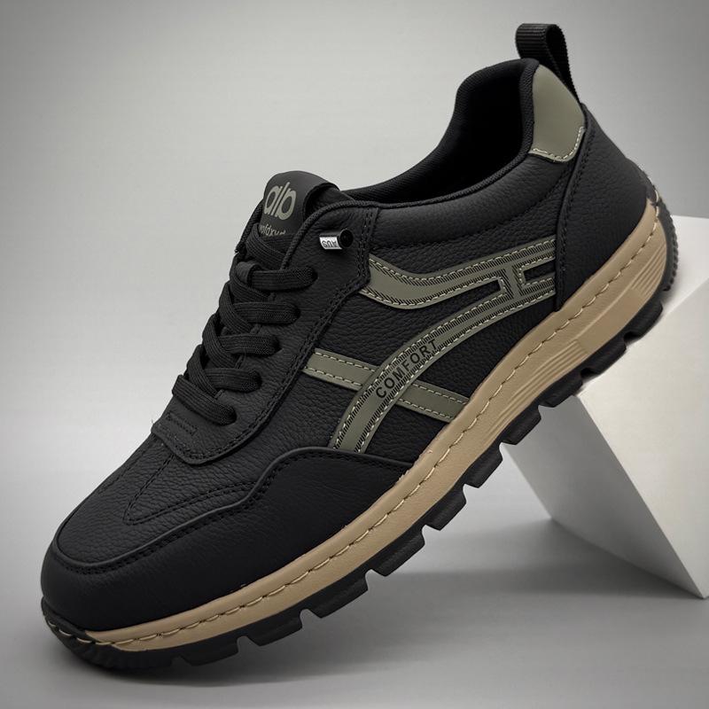 Zapatillas de Cuero Genuino para Hombre Estilo Primavera - Ligeras, Versátiles, Blancas, Deportivas Casuales