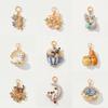 Cute Enamel Cat Charms Hand Painted Details Gold Plated Edges For Cat Lover Gifts Diy Jewelry Making