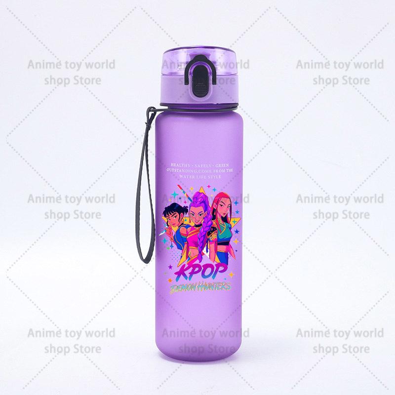 KPop Demons Hunters Large Capacity Sports Water Bottle Motivational Leak Proof Portable Reusable Cups Outdoor Travel Gym Jugs Kid Friendly