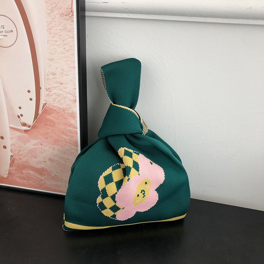 Crochet Shopping Bag of Korean Winter Fashion Chic Art Bags