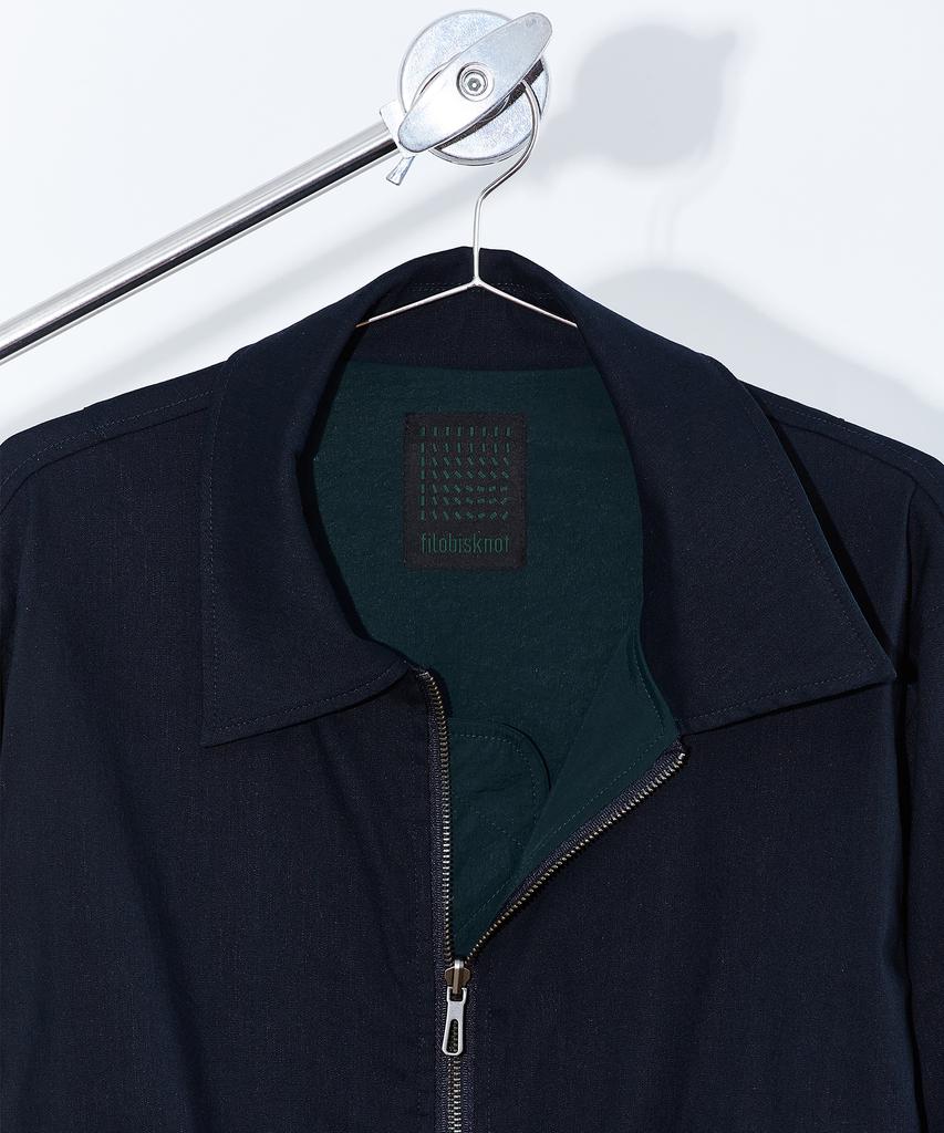 Filobisknot Reversible Linen Spandex Setup Blouson [Navy]