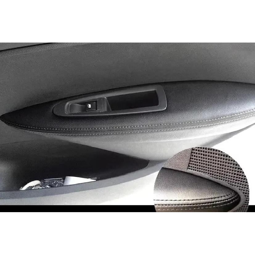 For Peugeot 308 (2009-14)Microfiber Leather Car Door Armrest Panel Protective Cover car accessories interior with Mount Fittings