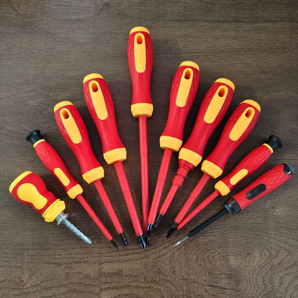 10-in-1 Insulated Electrician Screwdriver Set: Magnetic Phillips & Flathead, High Voltage Resistant for Home Use