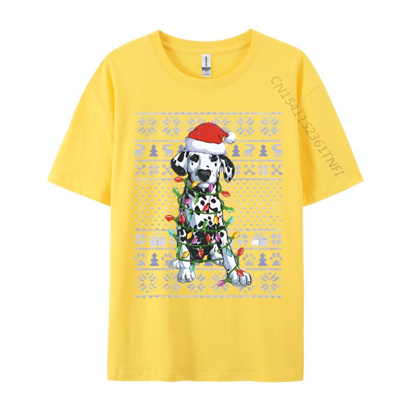 Vintage T Shirts Faddish Funny Dalmatian Dog Lover Santa Hat Ugly Tshirt Cotton Adult Tops  Tees Graphic Tees