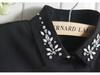 Women's Chiffon Rhinestone Shawl Collar Blouse