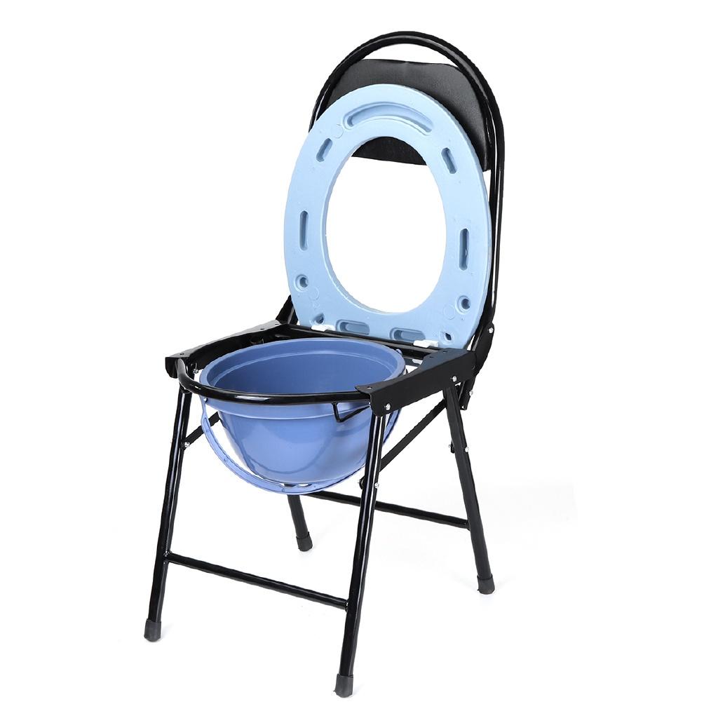 Portable Folding Bedside Bathroom Potty Toilet Convenient Commode Seat Shower Chair No-slip Feet For Elderly Disabled