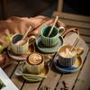 Keramik-Kaffeebecher und Untertassen-Set, Retro-Ofenwechsel Kreativer Becher Büro Nachmittagstee Grobkeramik Kaffeebecher