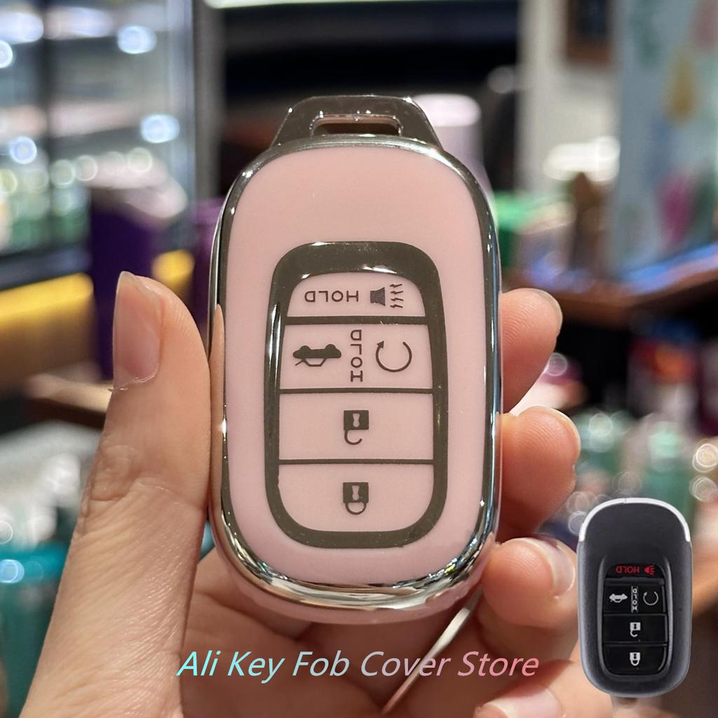 Key Fob Cover Car Keychain Lanyard for Honda 2022 2023 2024 Civic Accord HR-V Pilot CR-V Car Key Case Protector Holder Shel