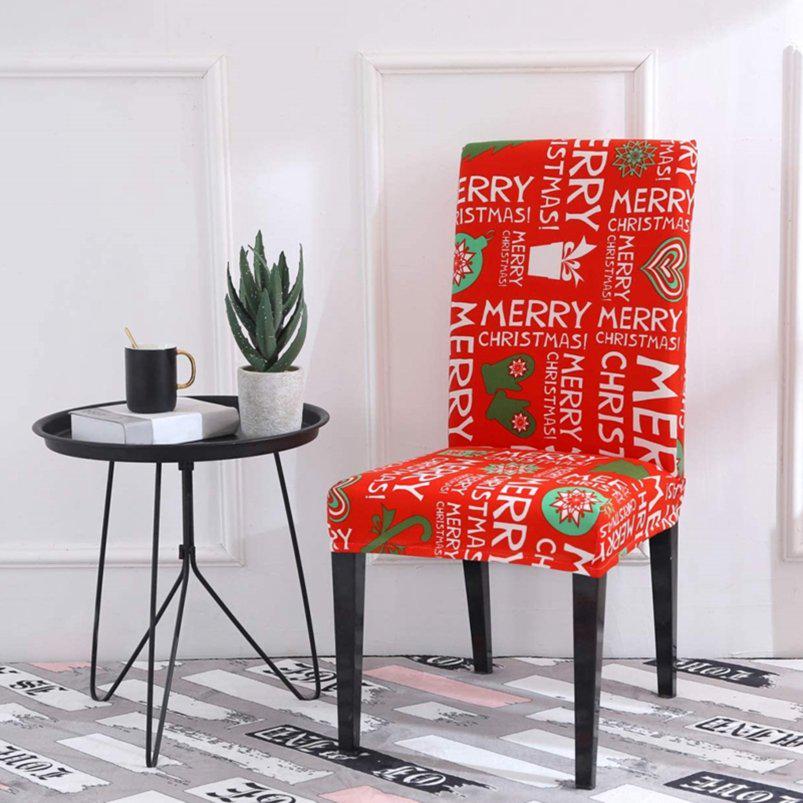 Holiday Chair Cover Christmas Decoration Dining Room Chair Protector Washable Home Decor