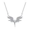 Women Necklace Rhinestones Angle Wing Shape Pendant Choker Necklace Adjustable Extended Chain Necklace Clothing Accessories
