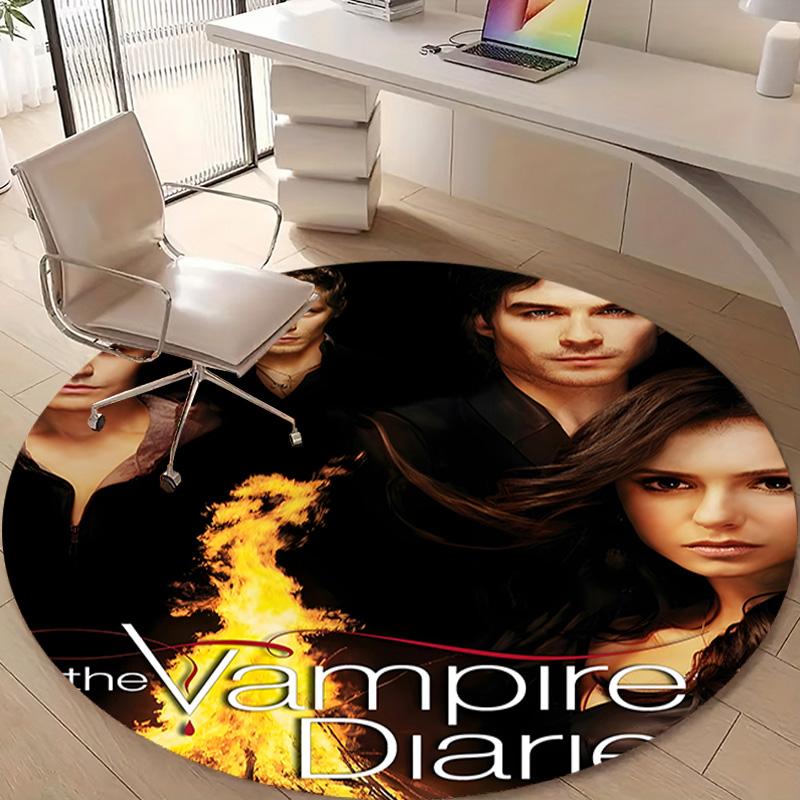 1pc The Vampire Diaries1 Design Printed Area Round Carpet for Bedroom Living Room Home Decor Rugs Mat Non Slip Mat Rug for Bedside
