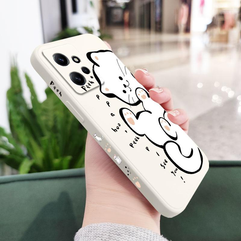English White Cat Phone Case For Xiaomi Redmi Note 15 Pro Plus 4G 5G Silicone Cover