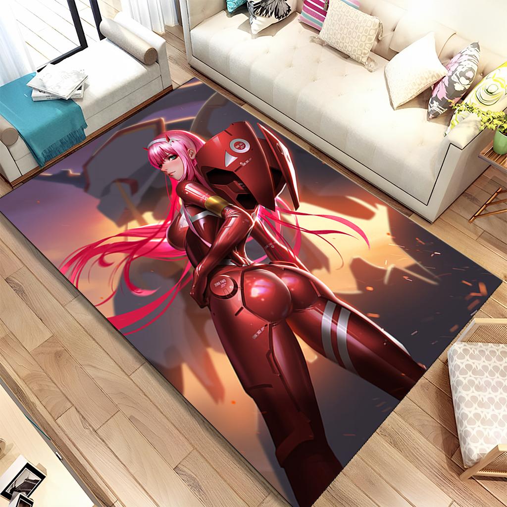 Sexy Girl Zero Two DARLING In FRANXX Area Rug,Carpet for Home Living Room Bedroom Sofa Doormat Decor,kid Non-slip Floor Mat Gift