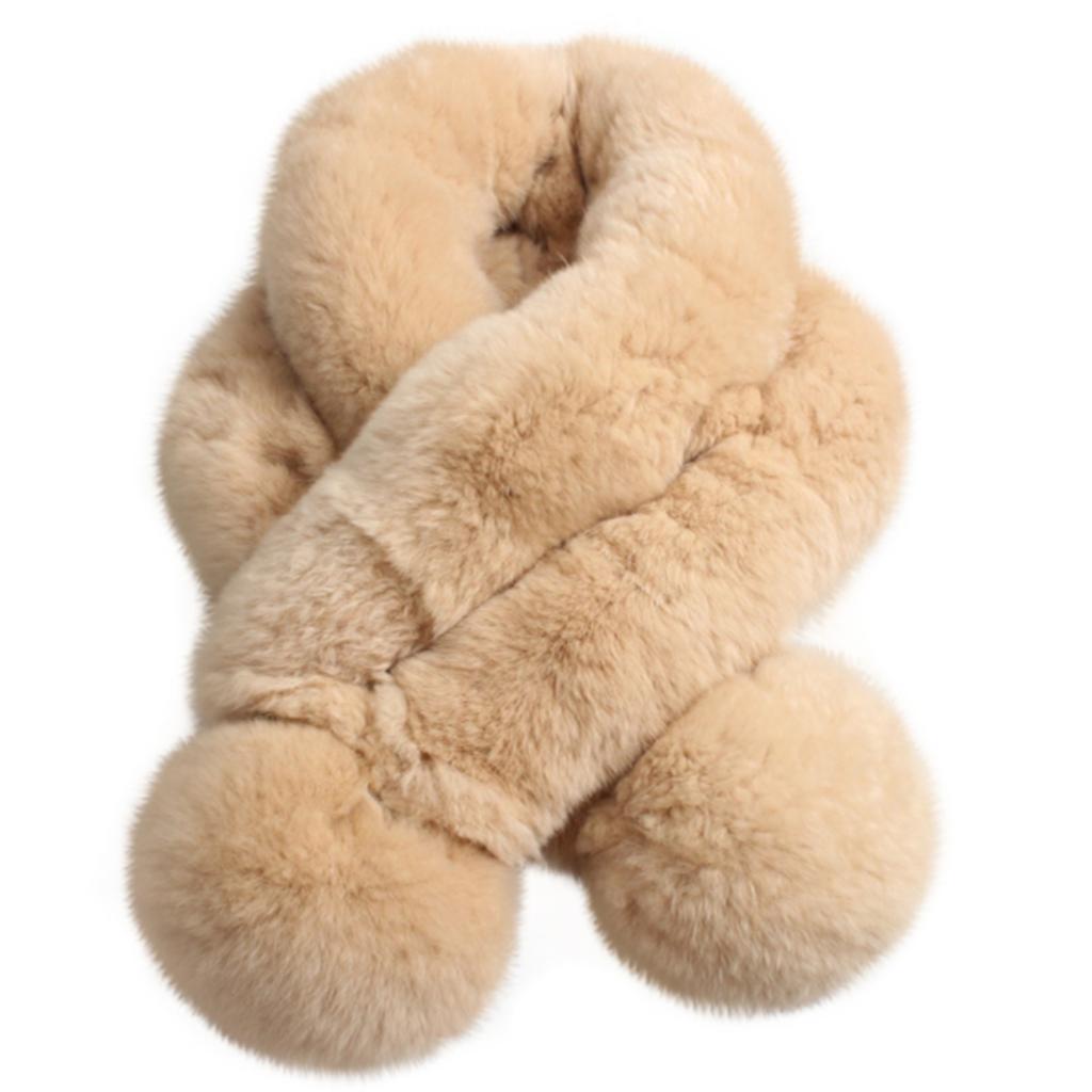 Rex Rabbit Hair Scarf Women's Autumn and Winter Korean Version Thickened Warm Plush Fur Scarf Mao Mao Collar Real Hair