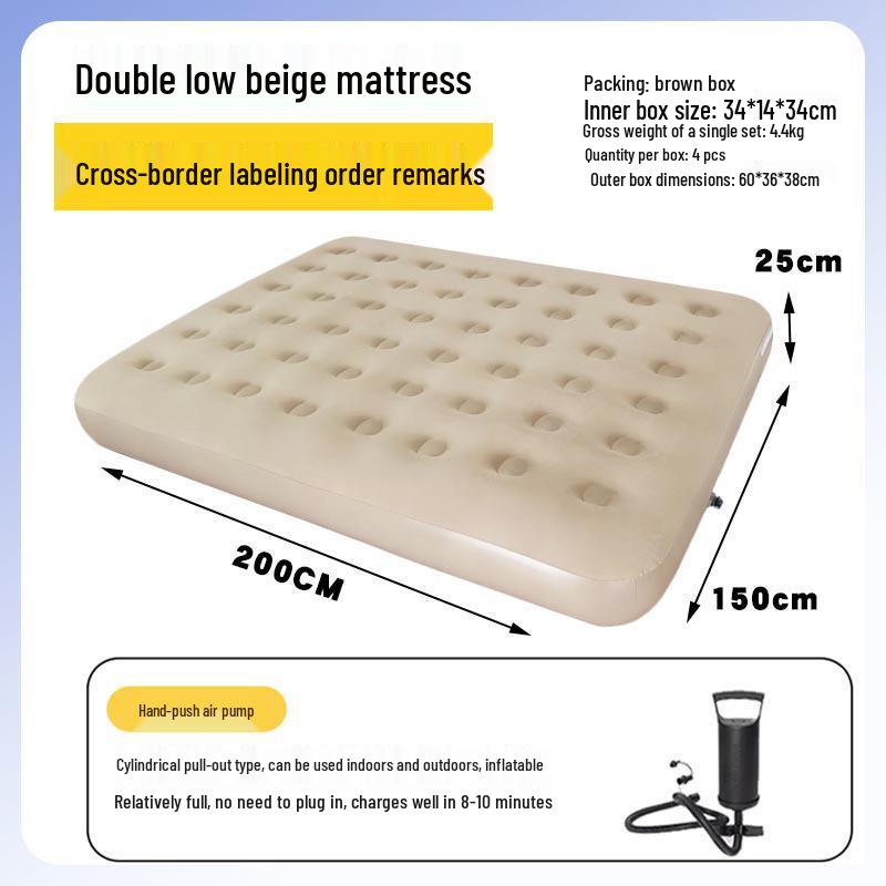 In-Stock Lightweight Inflatable Mat with Built-in Pump for Camping - Wear-Resistant Folding Bed for Lazy Lunch Breaks